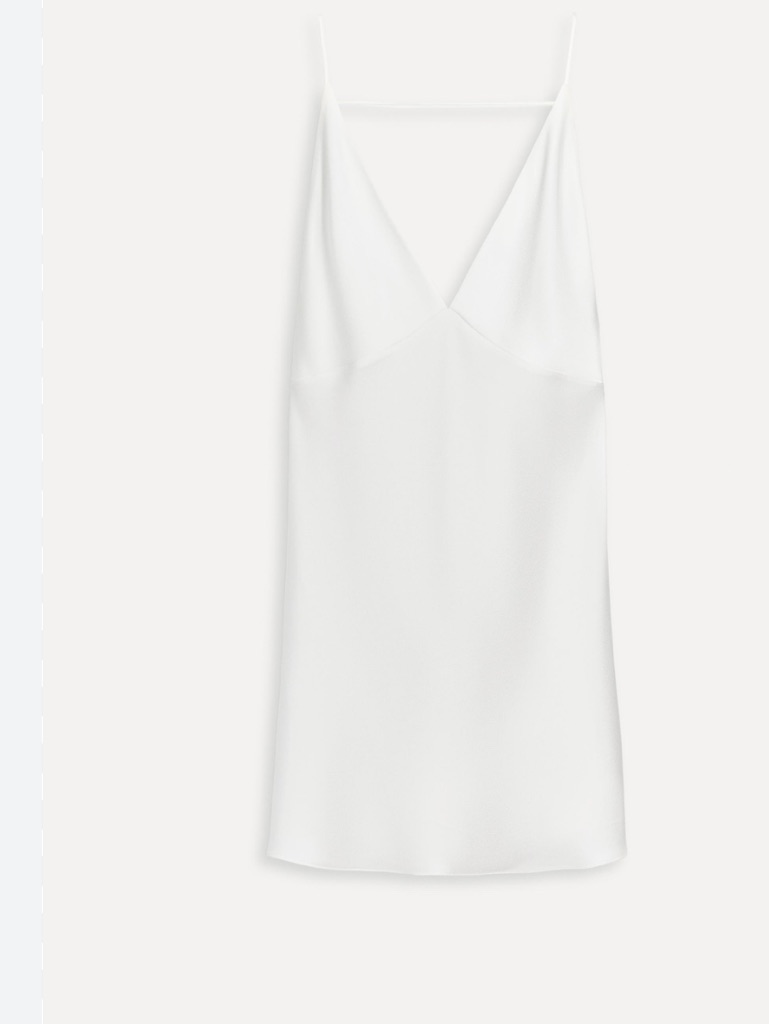 Zara Satin Cami Top Ivory, Open Back, Acetate Blend, Size M (Nwt)